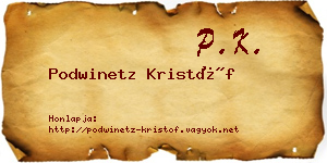 Podwinetz Kristóf névjegykártya